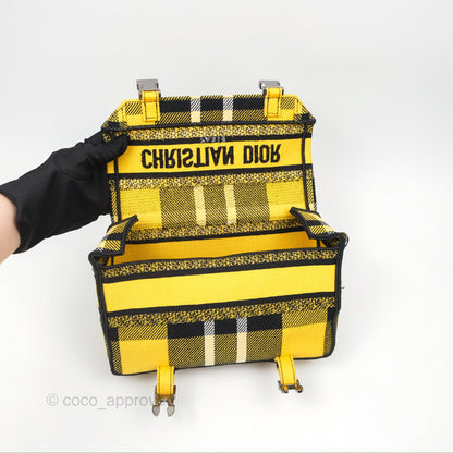 Christian Dior Small Diorcamp Bag Yellow Black Checkered Embroidery