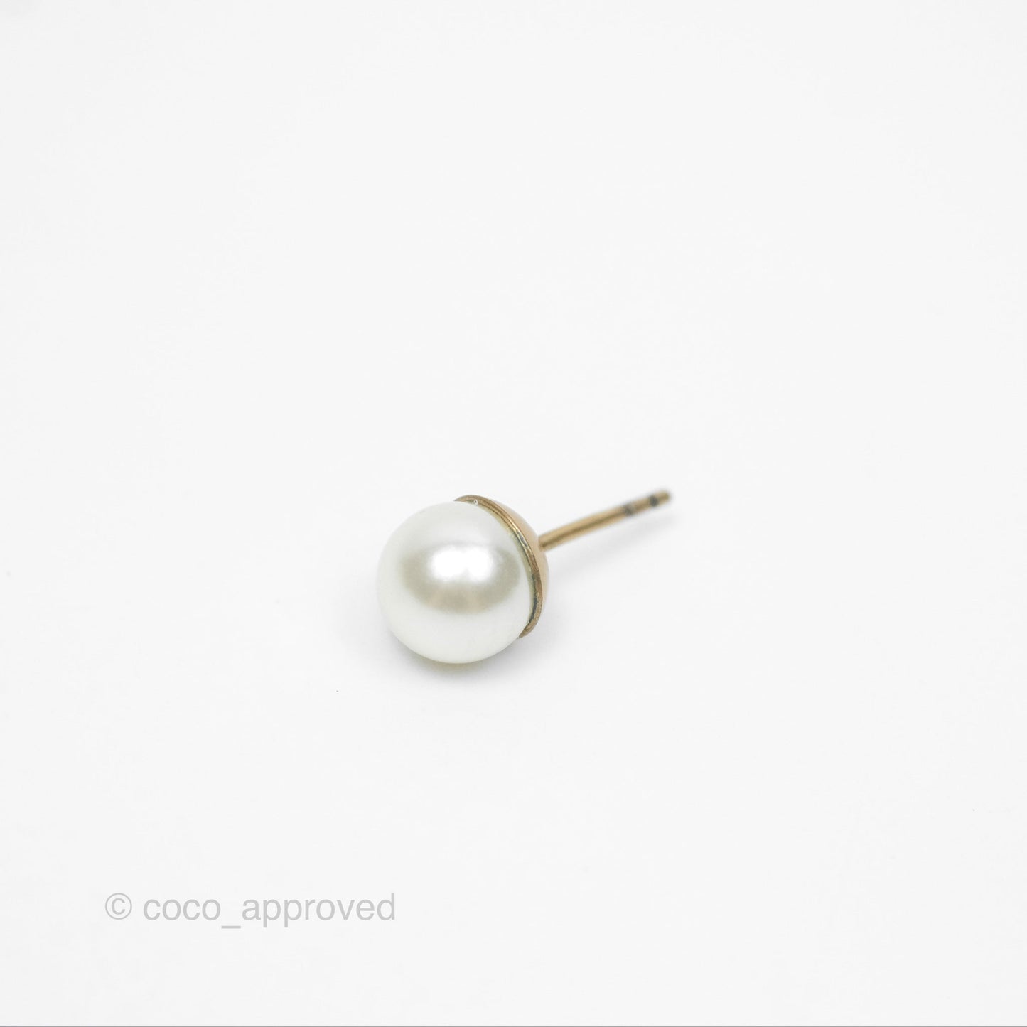 Christian Dior Tribales Pearl CD Earrings Gold Tone