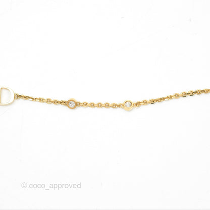 Christian Dior Petit CD Double Necklace Crystals Gold Tone