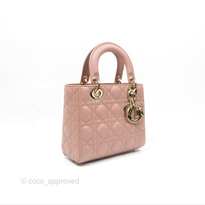 Christian Dior Small Lady Dior My ABCDior Blush Cannage Lambskin Gold Hardware