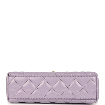 Chanel Small Kelly Shopper Light Purple Shiny Aged Calfskin Brushed Gold Hardware