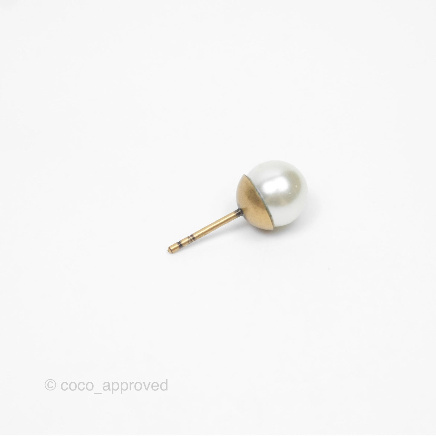 Christian Dior Tribales Pearl CD Earrings Gold Tone