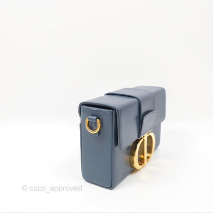 Christian Dior 30 Montaigne Box Bag Blue Calfskin