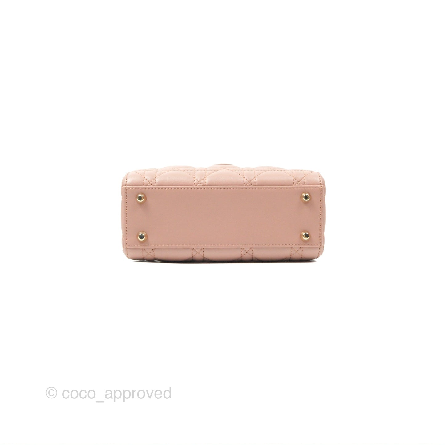 Christian Dior Mini Lady Dior Blush Cannage Lambskin Gold Hardware