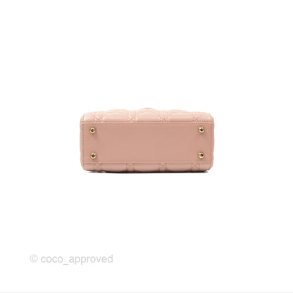 Christian Dior Mini Lady Dior Blush Cannage Lambskin Gold Hardware