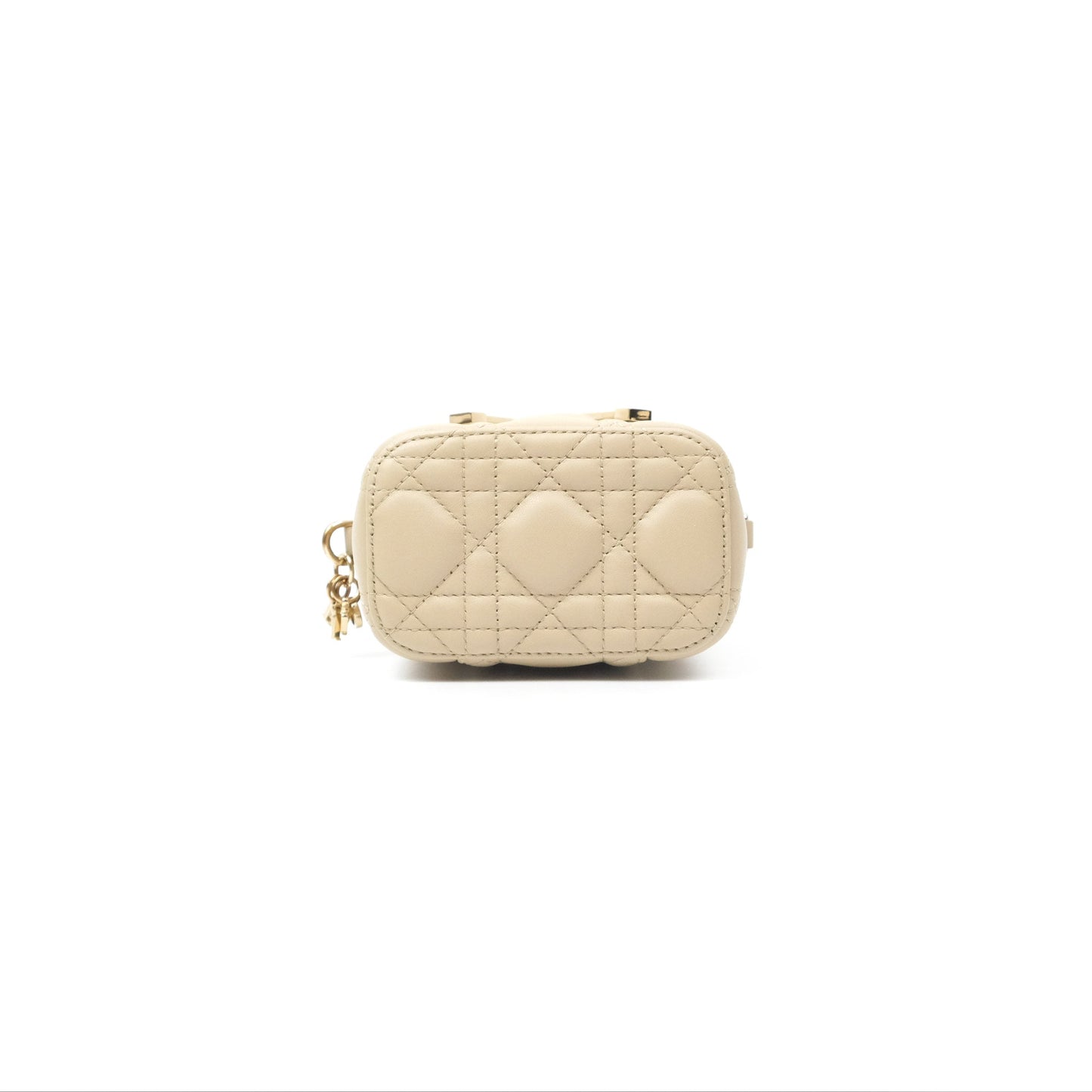Christian Dior Micro Lady Dior Vanity Case Beige Cannage Lambskin