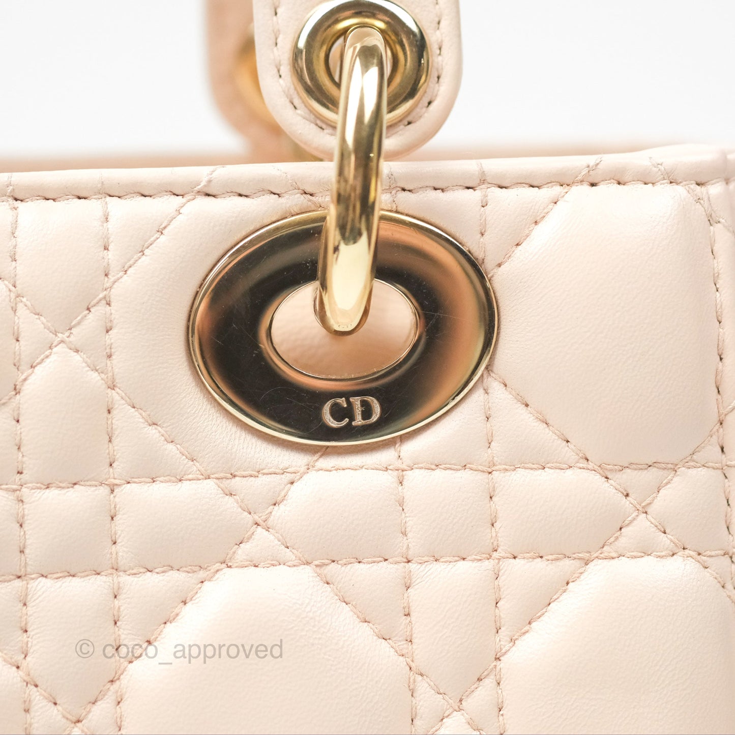 Christian Dior My ABCDior Lady Dior Baby Pink Cannage Lambskin Gold Hardware