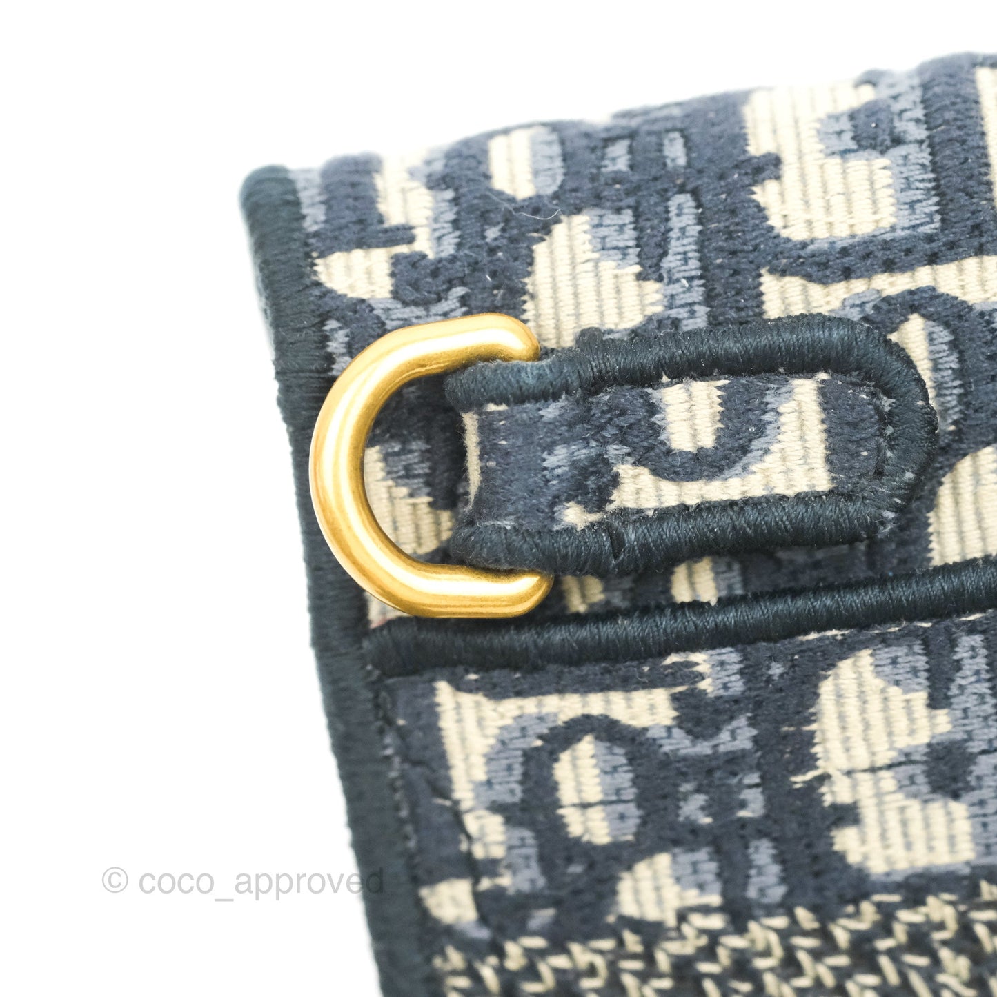 Christian Dior Navy Oblique Slim Saddle Pouch