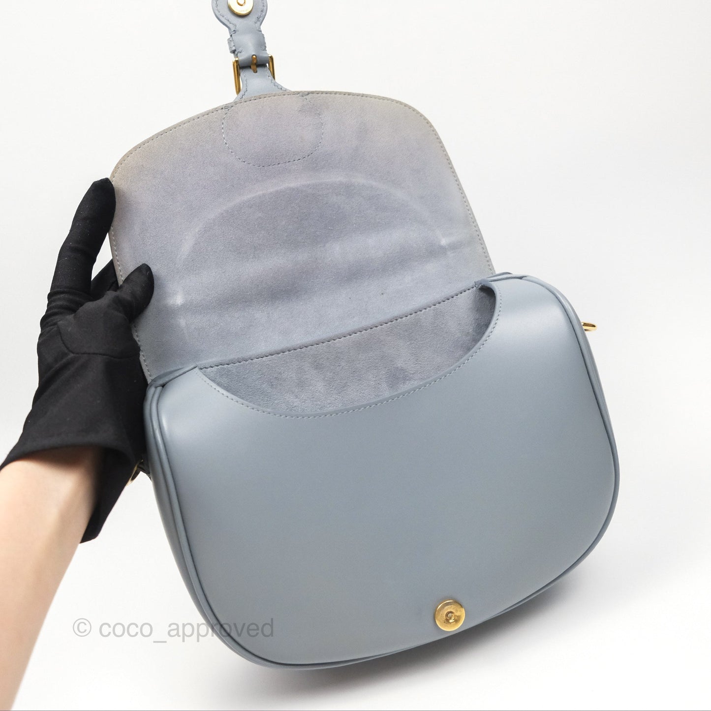 Christian Dior Medium Bobby Flap Grey Box Calfskin