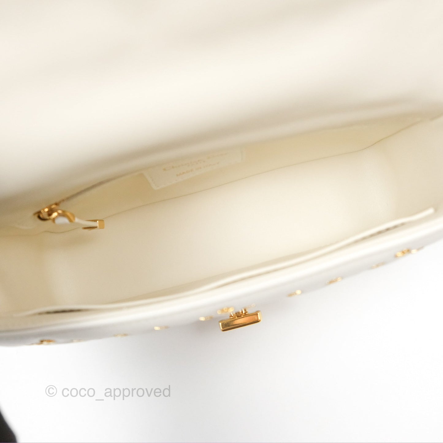 Dior Small Caro Bag Latte Lucky Star White Cannage Lambskin
