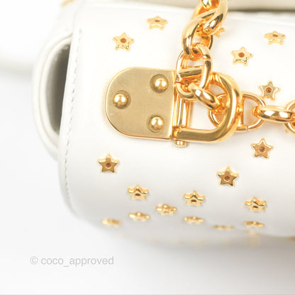 Dior Small Caro Bag Latte Lucky Star White Cannage Lambskin