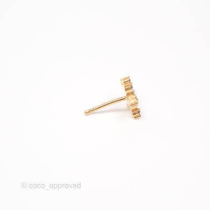 Christian Dior Crystal Star Drop Clover Earrings Gold Tone