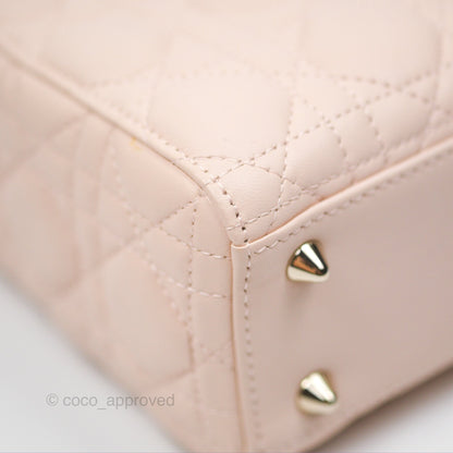 Christian Dior My ABCDior Lady Dior Pale Pink Cannage Lambskin Gold Hardware