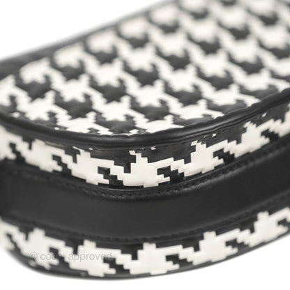 Christian Dior Bobby East-West Bag Black And White Houndstooth Embossed Calfskin