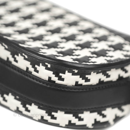 Christian Dior Bobby East-West Bag Black And White Houndstooth Embossed Calfskin