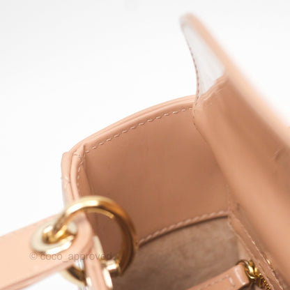 Christian Dior Small Lady Dior My ABCDior Beige Patent Gold Hardware