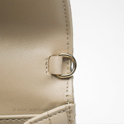 Christian Dior My Dior Daily Chain Pouch Sand-Colored Cannage Lambskin Gold Hardware