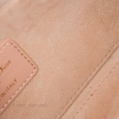 Christian Dior Medium Lady D-Joy Nude Pink Lambskin Heart Quilted