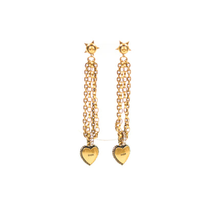 Dior Heart Drop Crystal Earrings