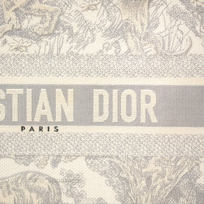 Dior Medium (Old Small) Embroidered Toile De Jouy Book Tote Light Grey Canvas