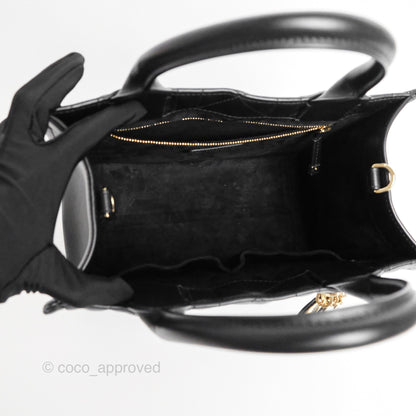 Dior Small Dior Book Tote Black Macrocannage Calfskin Gold Hardware