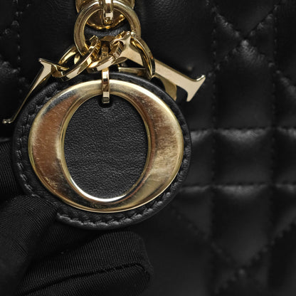 Dior Small Dior Book Tote Black Macrocannage Calfskin Gold Hardware