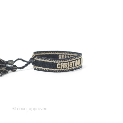 Christian Dior Bracelet Set Navy Blue Dior Oblique Embroidery