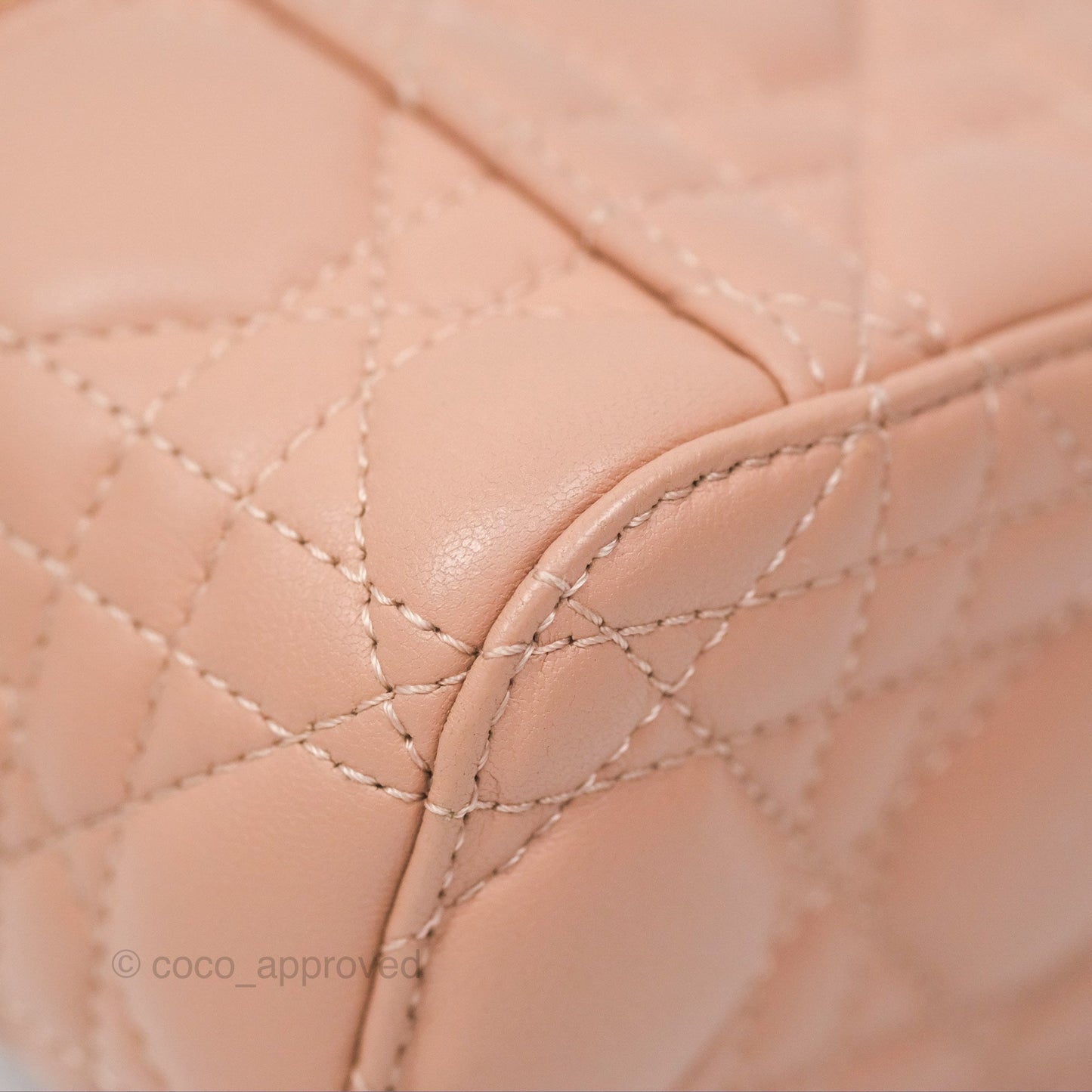 Christian Dior Micro Lady Dior Vanity Case Rose Des Vents Cannage Lambskin