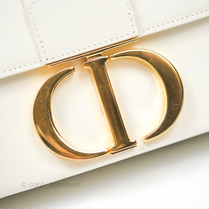 Christian Dior 30 Montaigne Box Bag White Calfskin