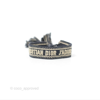 Christian Dior Bracelet Set Navy Blue Dior Oblique Embroidery