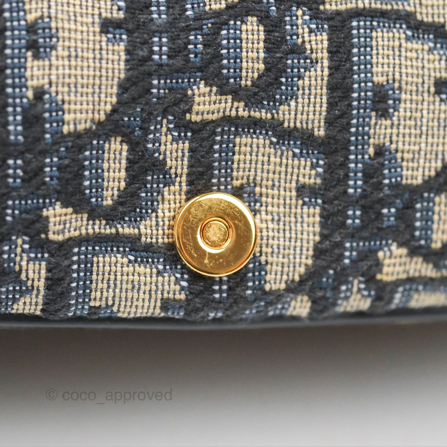 Christian Dior Bobby East-West Bag Blue Oblique Jacquard Canvas