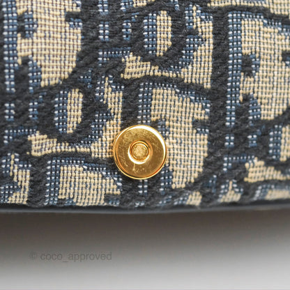 Christian Dior Bobby East-West Bag Blue Oblique Jacquard Canvas