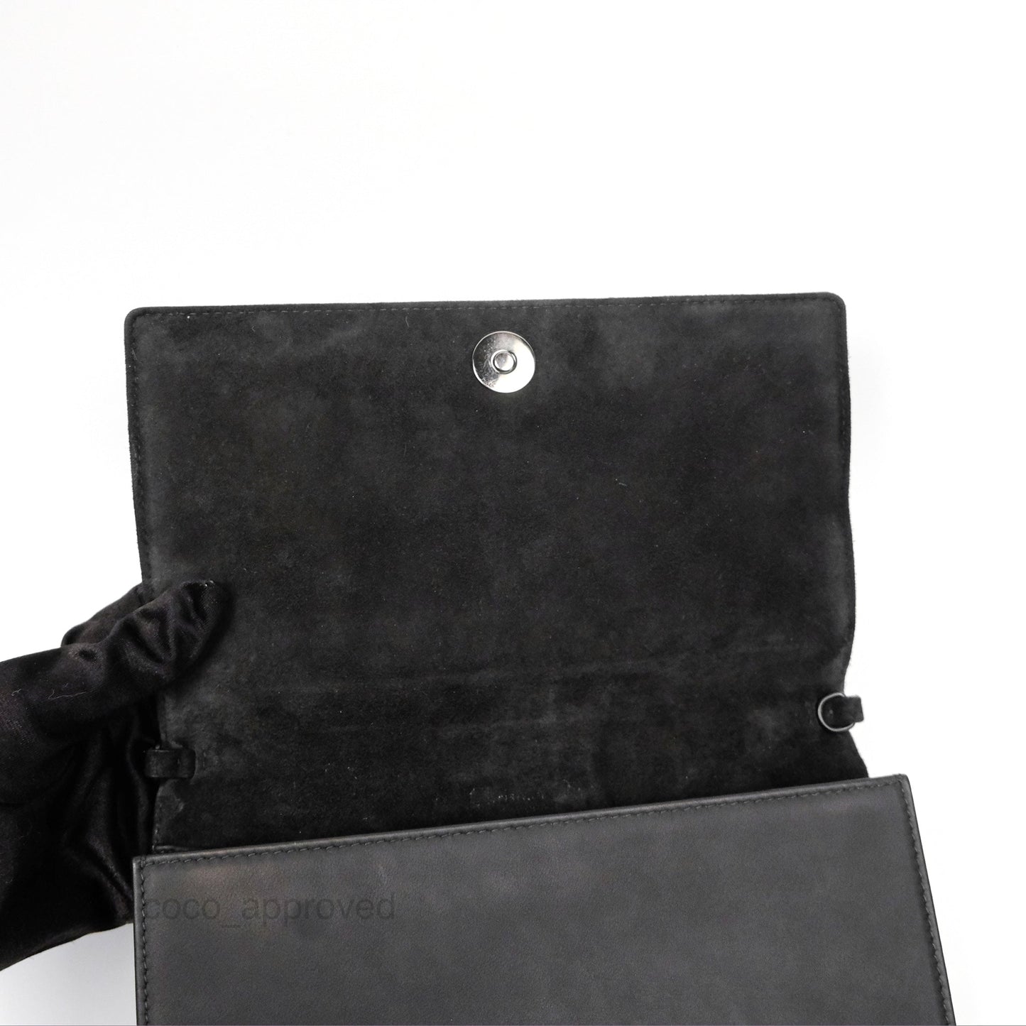 Christian Dior Lady Dior Small Clutch with Chain Lambskin So Black
