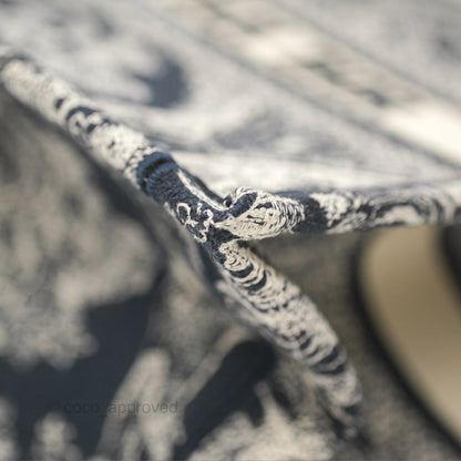 Christian Dior New Small Embroidered Toile De Jouy Canvas Book Tote Navy
