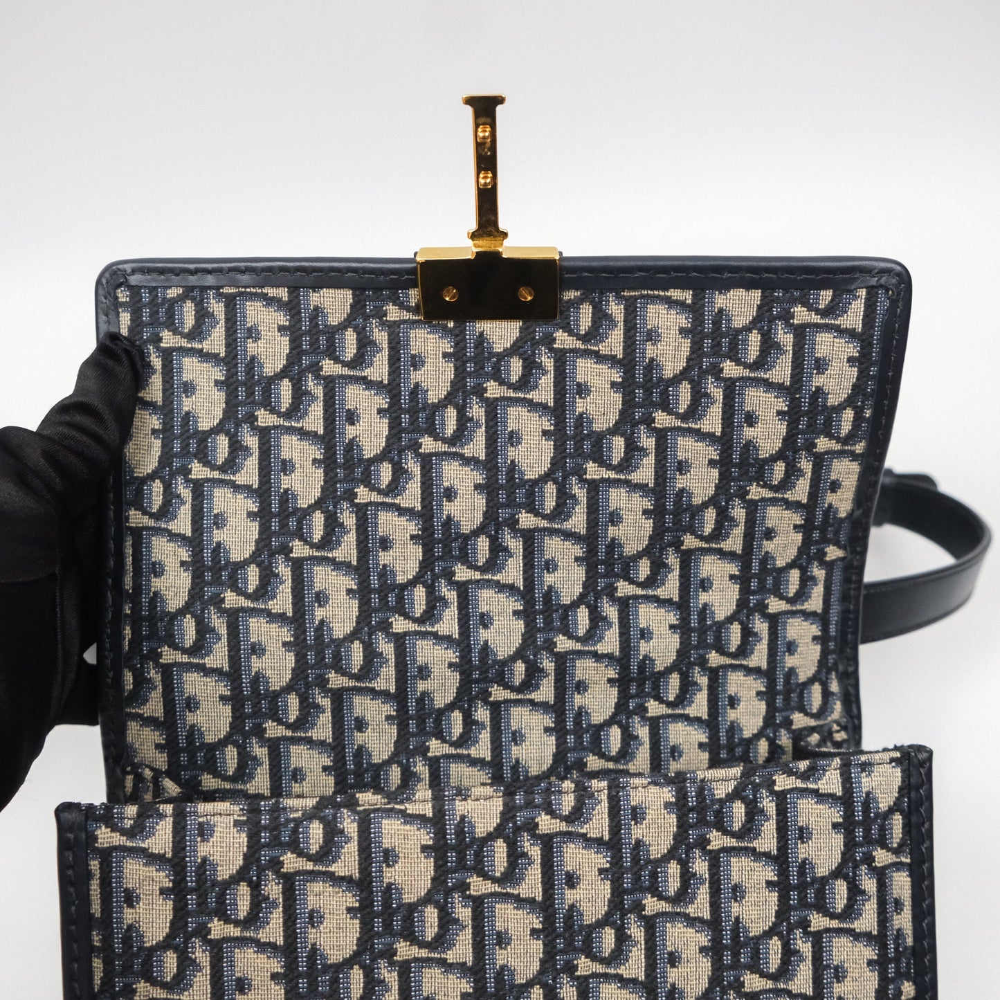 Christian Dior Small 30 Montaigne Bag Blue Dior Oblique Jacquard
