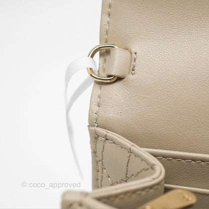 Christian Dior My Dior Daily Chain Pouch Sand-Colored Cannage Lambskin Gold Hardware