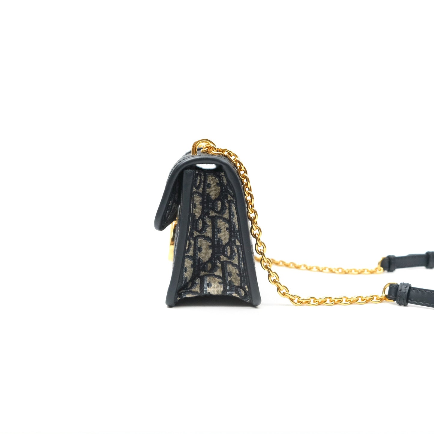 Dior 30 Montaigne East-West Bag With Chain Blue Dior Oblique Jacquard