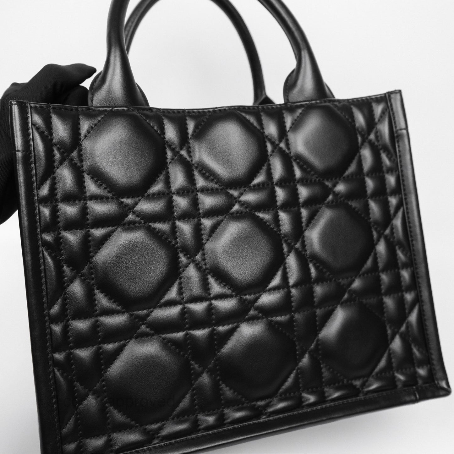 Dior Small Dior Book Tote Black Macrocannage Calfskin Gold Hardware