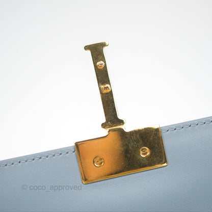 Christian Dior Micro 30 Montaigne Flap Bag Blue Grey Smooth Calfskin
