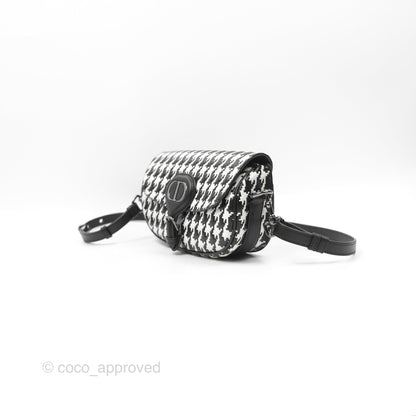 Christian Dior Bobby East-West Bag Black And White Houndstooth Embossed Calfskin