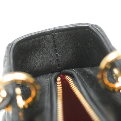 Christian Dior Medium Lady Dior Black Lambskin Gold Hardware