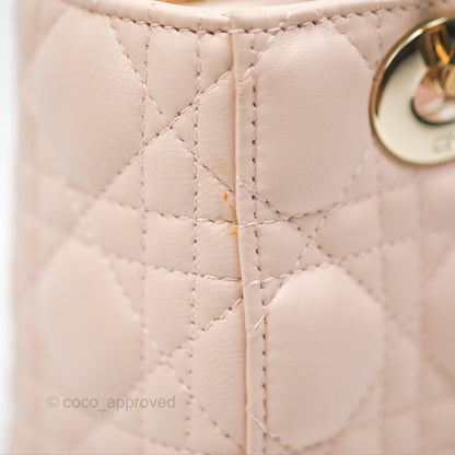 Christian Dior My ABCDior Lady Dior Pale Pink Cannage Lambskin Gold Hardware