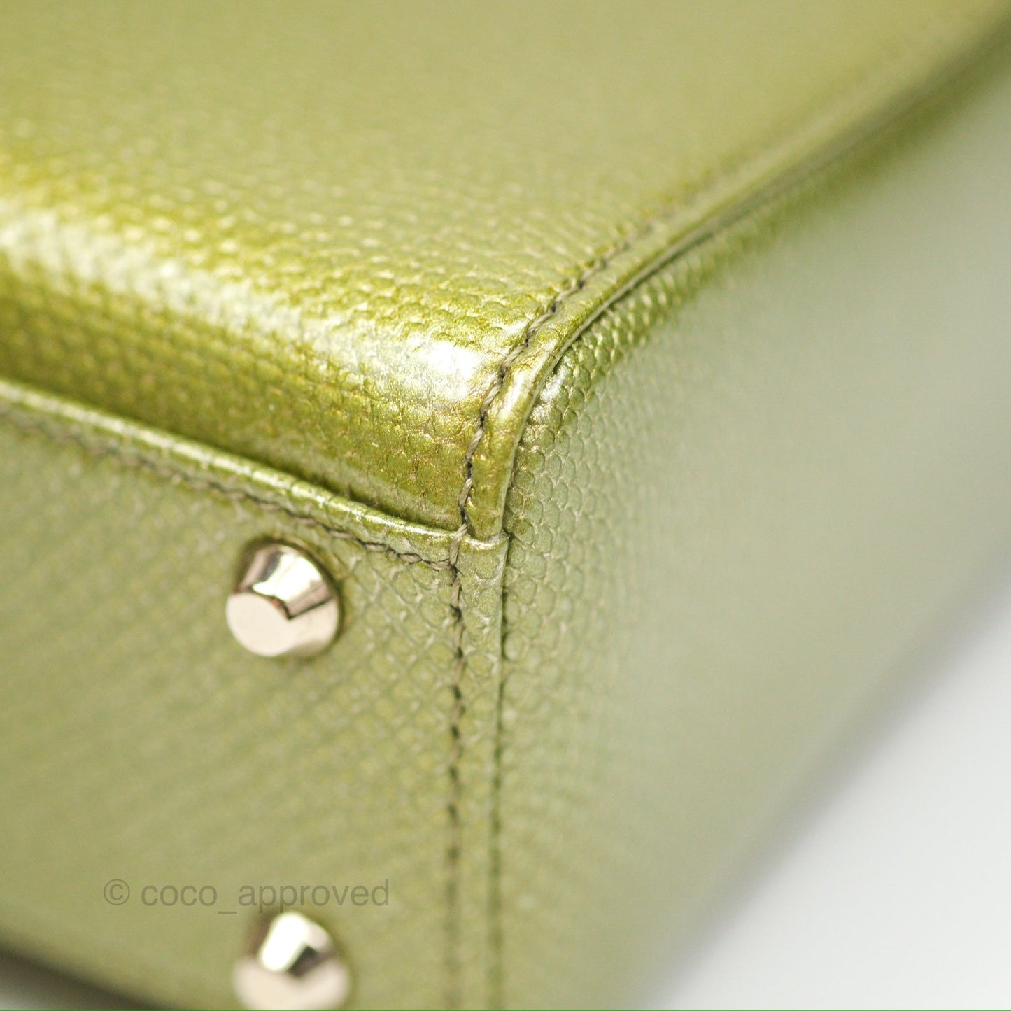 Dior Mini Lady Dior Green Metallic Lizard Gold Hardware