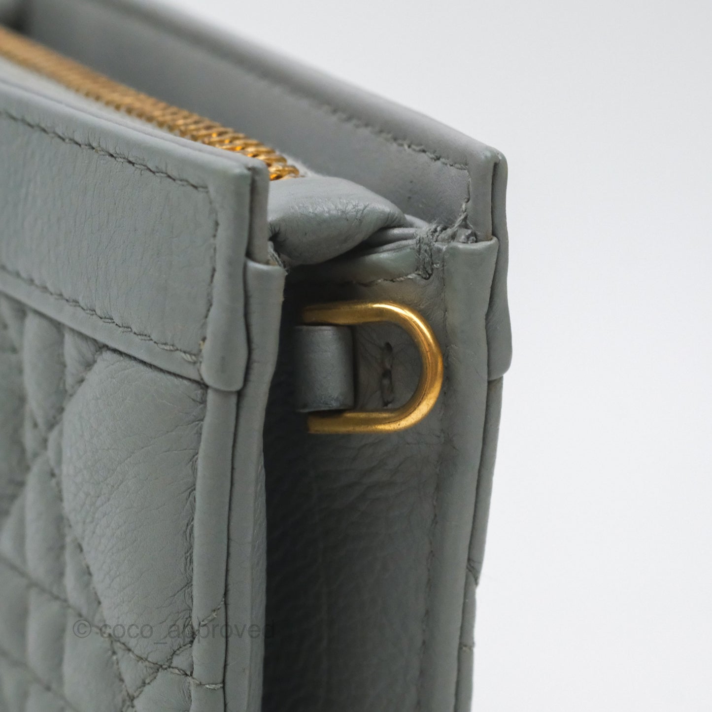 Christian Dior Dior Caro Every Dior Pouch Stone Gray Cannage Calfskin