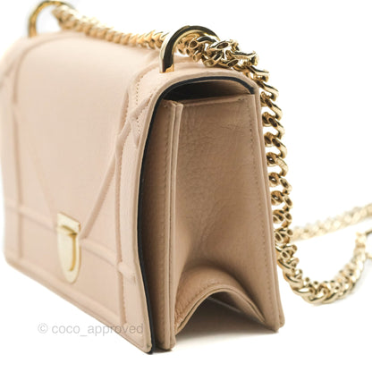 Christian Dior Small Diorama Calfskin Flap Bag Nude Pink Gold Hardware