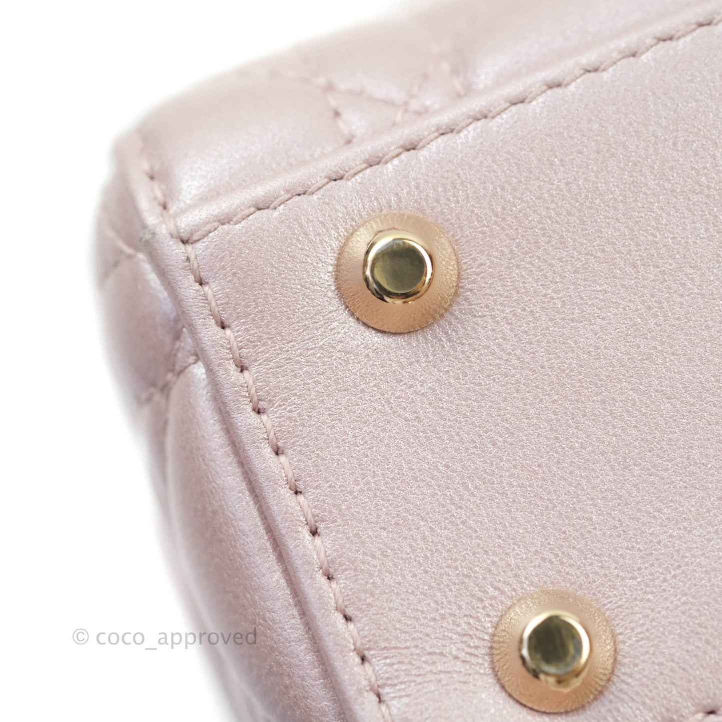 Christian Dior Calfskin Cannage Mini Lady Dior Light Pink