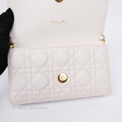 Dior Caro Pouch With Chain Latte Supple Cannage Calfskin