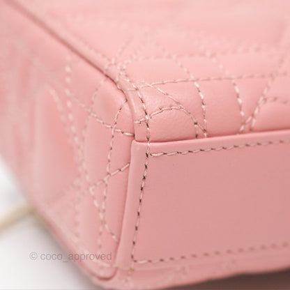 Christian Dior Lady D-Joy Micro Bag Antique Pink Lambskin Heart Quilted