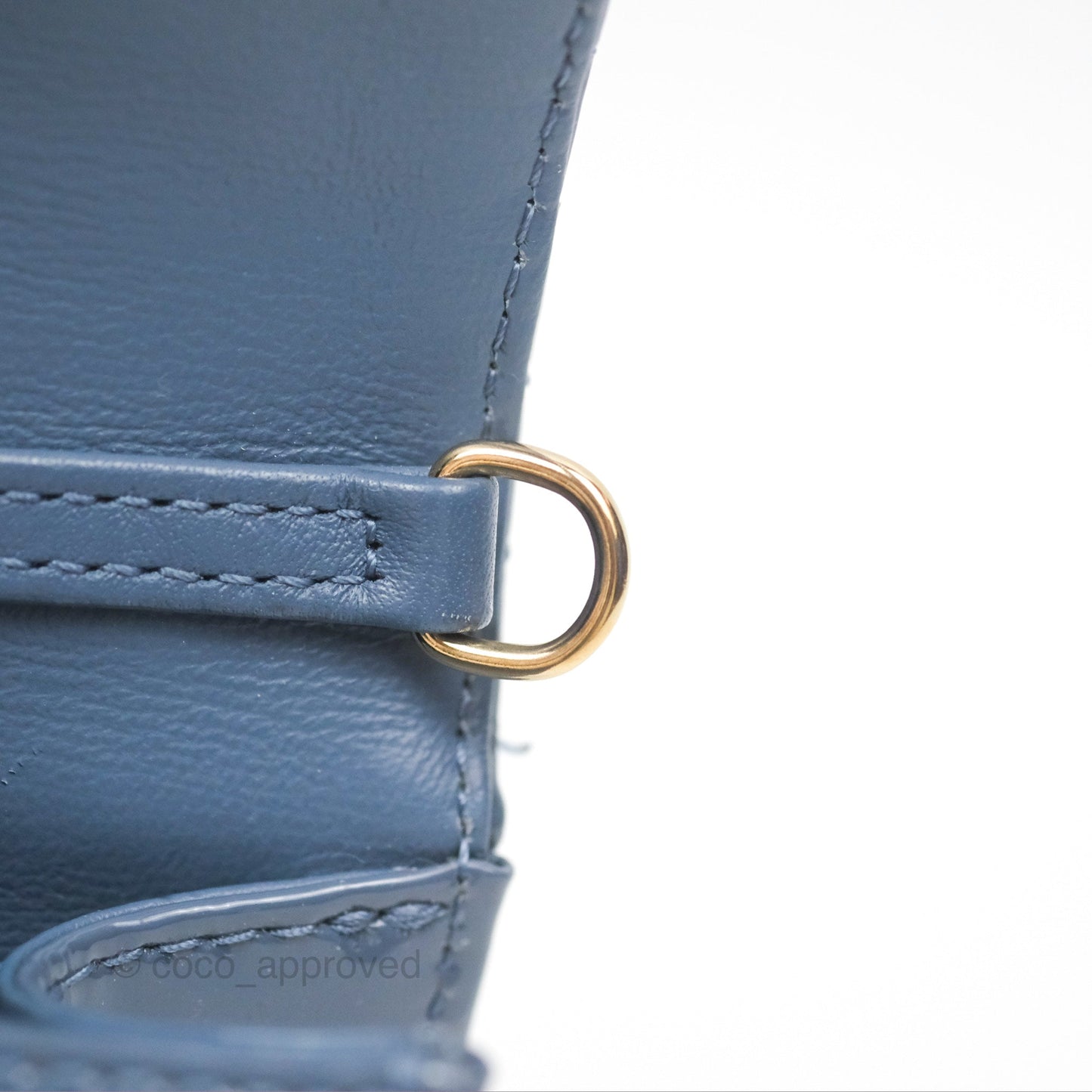 Christian Dior Nano Lady Dior Pouch Cloud Blue Cannage Patent