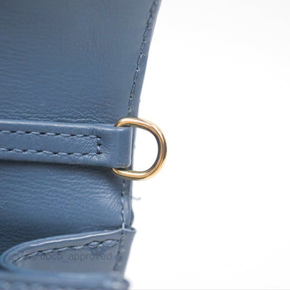Christian Dior Nano Lady Dior Pouch Cloud Blue Cannage Patent